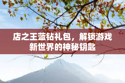 店之王蓝钻礼包，解锁游戏新世界的神秘钥匙