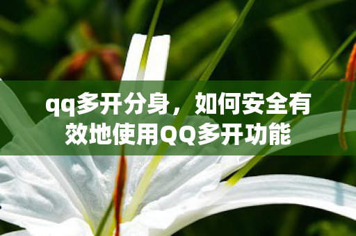 qq多开分身，如何安全有效地使用QQ多开功能
