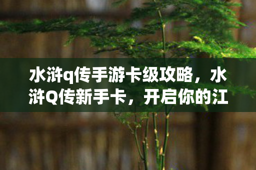 水浒q传手游卡级攻略，水浒Q传新手卡，开启你的江湖之旅