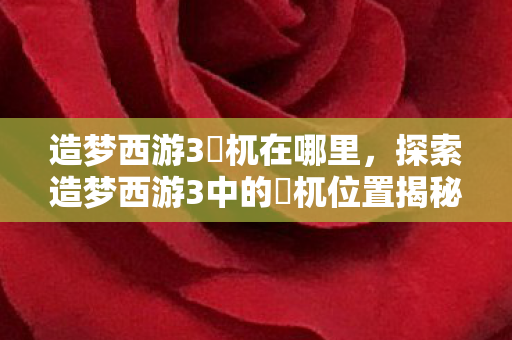 造梦西游3梼杌在哪里，探索造梦西游3中的梼杌位置揭秘