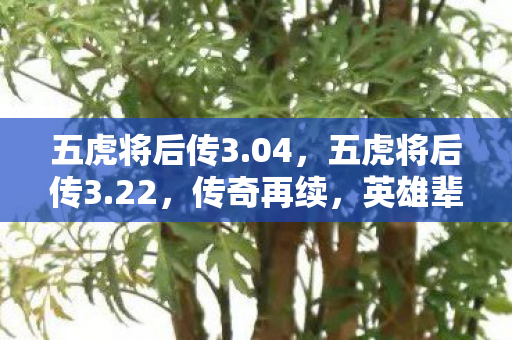 五虎将后传3.04，五虎将后传3.22，传奇再续，英雄辈出