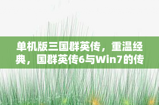 单机版三国群英传，重温经典，国群英传6与Win7的传奇故事