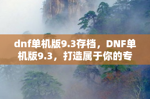 dnf单机版9.3存档，DNF单机版9.3，打造属于你的专属冒险世界