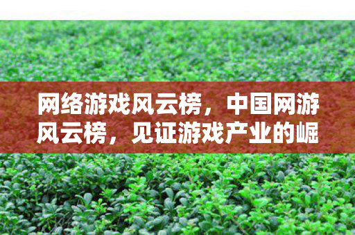 网络游戏风云榜,中国网游风云榜,见证游戏产业的崛起与变革 网络游戏风云榜,中国网游风云榜,见证游戏产业的崛起与变革