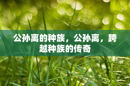 公孙离的种族,公孙离,跨越种族的传奇 公孙离的种族,公孙离,跨越种族的传奇