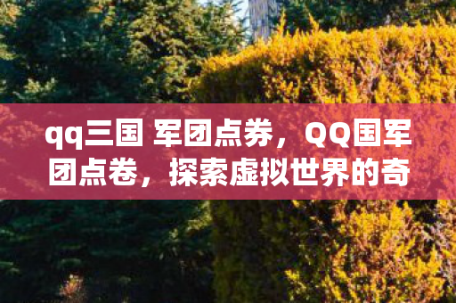 qq三国 军团点券，QQ国军团点卷，探索虚拟世界的奇妙之旅