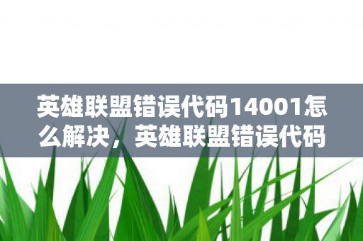 英雄联盟错误代码14001怎么解决图片