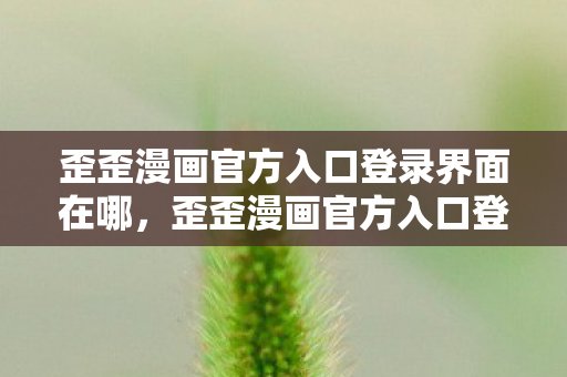 歪歪漫画官方入口登录界面在哪图片