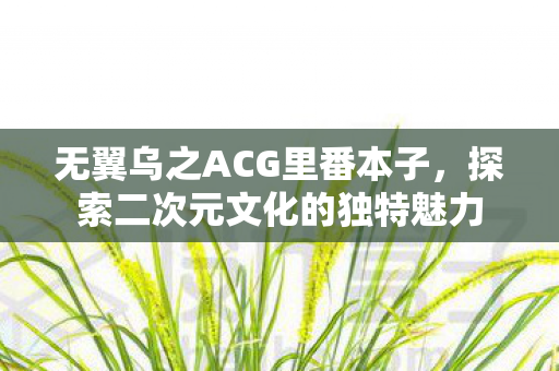 无翼乌之ACG里番本子，探索二次元文化的独特魅力