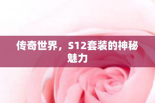 传奇世界,S12套装的神秘魅力 传奇世界,S12套装的神秘魅力