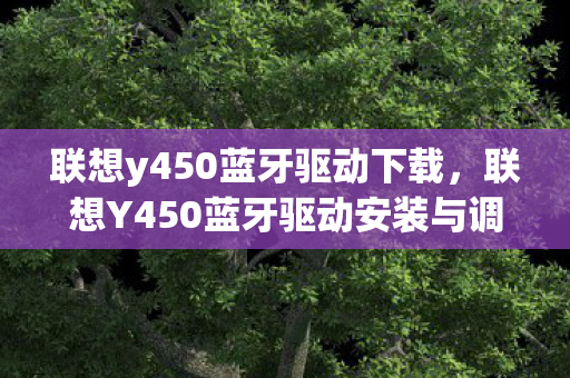 联想y450蓝牙驱动下载，联想Y450蓝牙驱动安装与调试指南