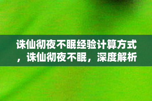 诛仙彻夜不眠经验计算方式，诛仙彻夜不眠，深度解析游戏经验与情感投入