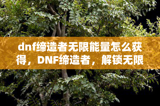dnf缔造者无限能量怎么获得图片