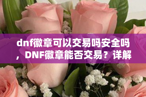 dnf徽章可以交易吗安全吗,DNF徽章能否交易?详解DNF徽章交易规则 dnf徽章可以交易吗安全吗,DNF徽章能否交易?详解DNF徽章交易规则