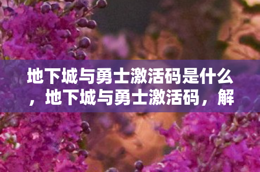 地下城与勇士激活码是什么图片