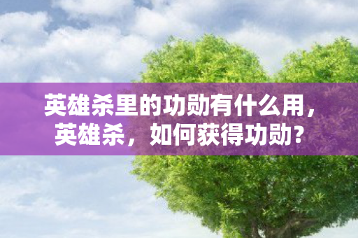 英雄杀里的功勋有什么用,英雄杀,如何获得功勋? 英雄杀里的功勋有什么用,英雄杀,如何获得功勋?