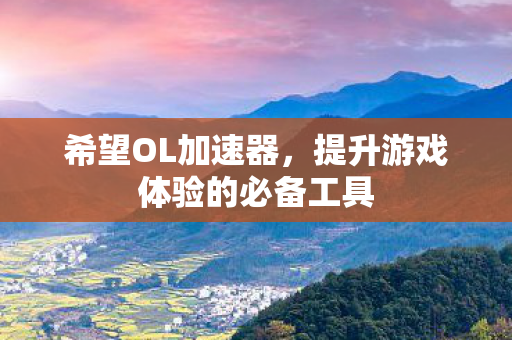 希望OL加速器,提升游戏体验的必备工具 希望OL加速器,提升游戏体验的必备工具
