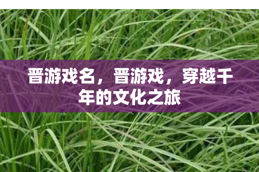 晋游戏名，晋游戏，穿越千年的文化之旅