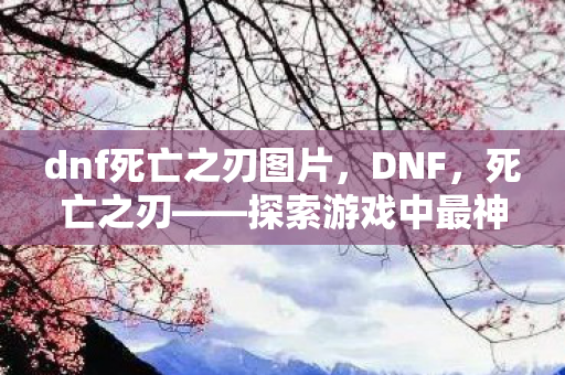 dnf死亡之刃图片，DNF，死亡之刃——探索游戏中最神秘武器的故事