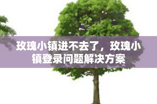 玫瑰小镇进不去了，玫瑰小镇登录问题解决方案