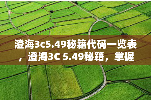 澄海3c5.49秘籍代码一览表，澄海3C 5.49秘籍，掌握这些技巧，提升你的游戏水平