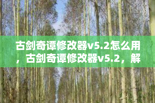 古剑奇谭修改器v5.2怎么用,古剑奇谭修改器v5.2,解锁游戏新体验,但需谨慎使用 古剑奇谭修改器v5.2怎么用,古剑奇谭修改器v5.2,解锁游戏新体验,但需谨慎使用