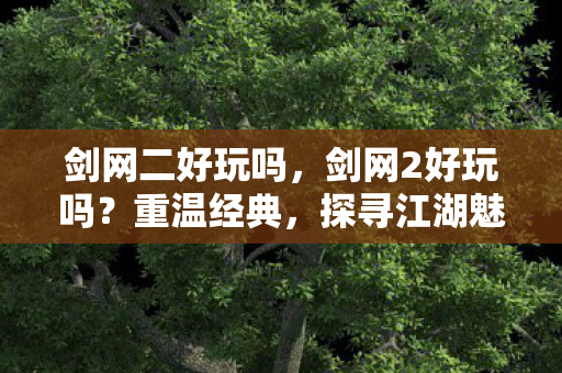 剑网二好玩吗,剑网2好玩吗?重温经典,探寻江湖魅力 剑网二好玩吗,剑网2好玩吗?重温经典,探寻江湖魅力