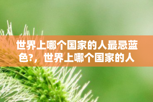 世界上哪个国家的人最忌蓝色?，世界上哪个国家的人最忌蓝？