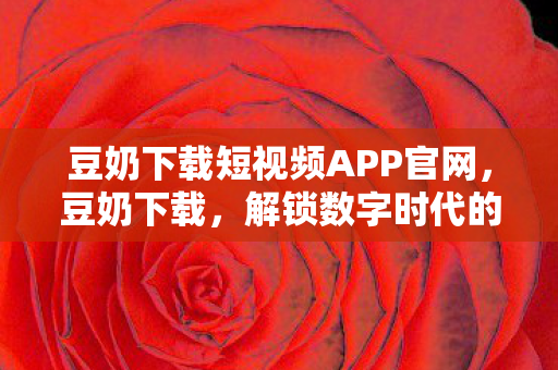 豆奶下载短视频APP官网，豆奶下载，解锁数字时代的新饮品