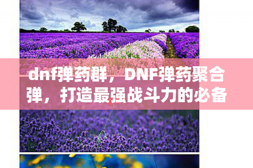 dnf弹药群，DNF弹药聚合弹，打造最强战斗力的必备攻略