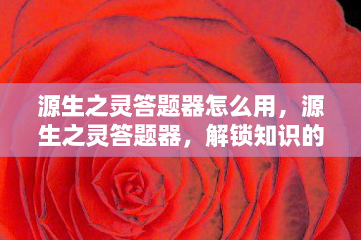 源生之灵答题器怎么用，源生之灵答题器，解锁知识的新钥匙