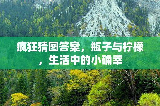 疯狂猜图答案，瓶子与柠檬，生活中的小确幸