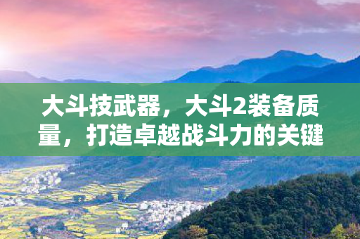 大斗技武器，大斗2装备质量，打造卓越战斗力的关键