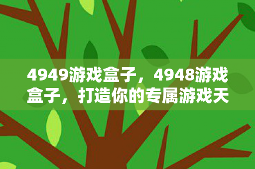 4949游戏盒子，4948游戏盒子，打造你的专属游戏天堂