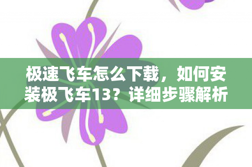 极速飞车怎么下载，如何安装极飞车13？详细步骤解析