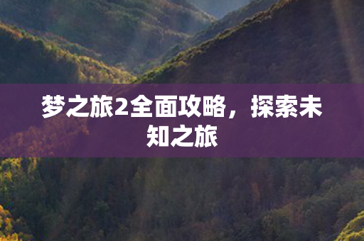 梦之旅2全面攻略，探索未知之旅
