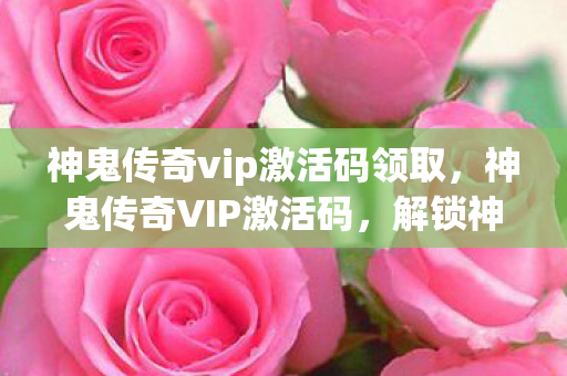 神鬼传奇vip激活码领取，神鬼传奇VIP激活码，解锁神秘世界的钥匙