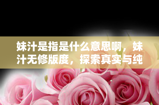 妹汁是指是什么意思啊，妹汁无修版度，探索真实与纯净的界限
