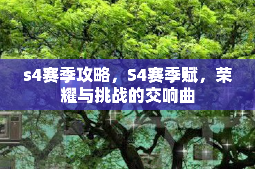 s4赛季攻略,S4赛季赋,荣耀与挑战的交响曲 s4赛季攻略,S4赛季赋,荣耀与挑战的交响曲
