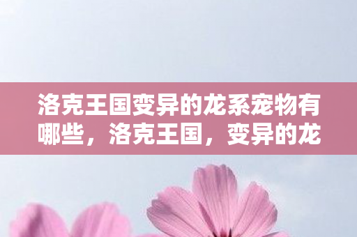 洛克王国变异的龙系宠物有哪些，洛克王国，变异的龙系宠物揭秘