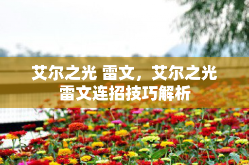 艾尔之光 雷文，艾尔之光雷文连招技巧解析