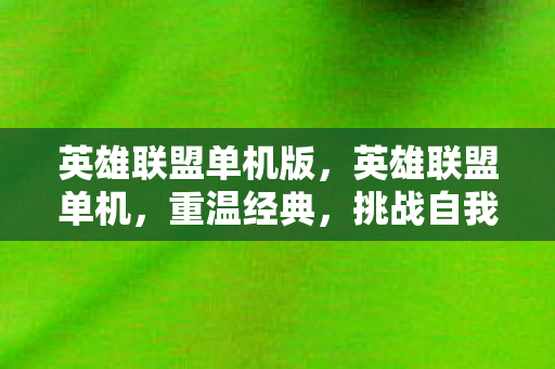 英雄联盟单机版，英雄联盟单机，重温经典，挑战自我