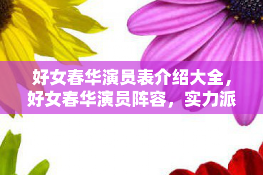 好女春华演员表介绍大全，好女春华演员阵容，实力派与偶像派的精彩碰撞