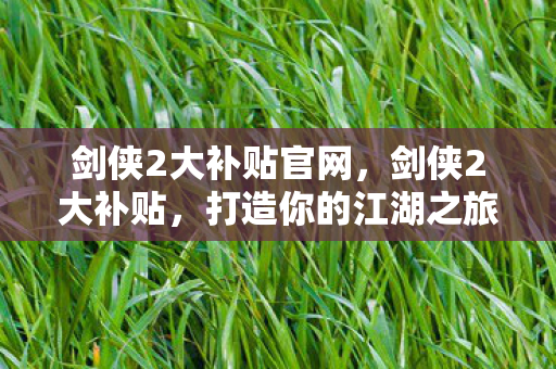 剑侠2大补贴官网图片