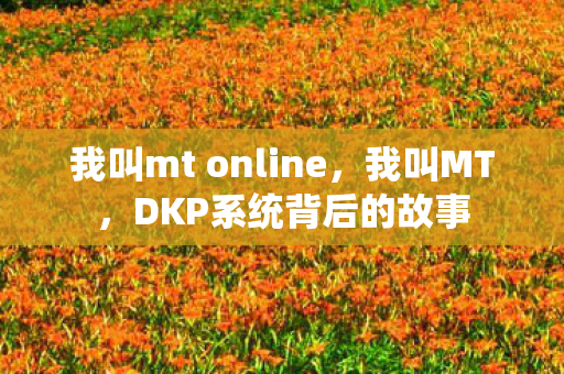 我叫mt online，我叫MT，DKP系统背后的故事
