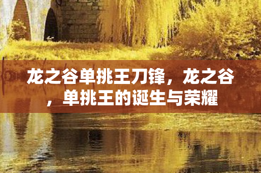 龙之谷单挑王刀锋，龙之谷，单挑王的诞生与荣耀