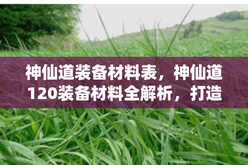 神仙道装备材料表，神仙道120装备材料全解析，打造顶级装备，助你飞升成仙