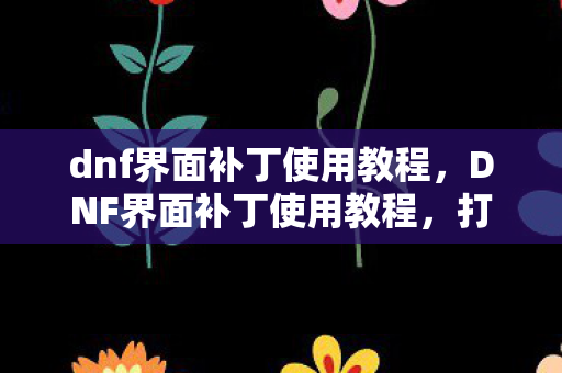 dnf界面补丁使用教程图片