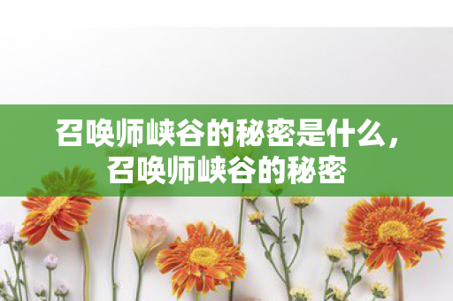 召唤师峡谷的秘密是什么，召唤师峡谷的秘密