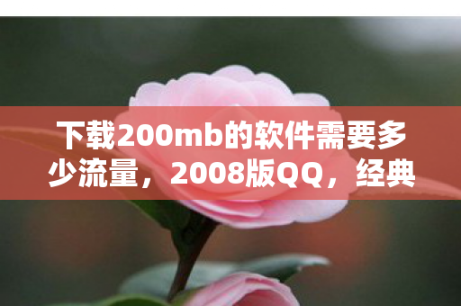 下载200mb的软件需要多少流量，2008版QQ，经典回忆与情怀重温